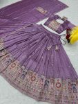 RICH LOOK VICHITRA EMBROIDERY CODING SEQUENCE AND THREAD WORK LEHENGA CHOLI WITH DUPATTA PARTY WEAR WHOLESALE PRICE ETHNIC GARMENT (2)