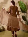RICH LOOK VICHITRA SILK SEQUENCE CODING EMBROIDERY WORK TOP BOTTOM WITH DUPATTA FESTIVE WEAR WHOLESALE PRICE ETHNIC GARMENT (2)