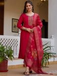 RICH LOOK VISCOSE CHANDERI BEADS AND HAND WORK TOP BOTTOM WITH DUPATTA FESTIVE WEAR WHOLESALE PRICE ETHNIC GARMENT (3)