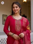 RICH LOOK VISCOSE CHANDERI BEADS AND HAND WORK TOP BOTTOM WITH DUPATTA FESTIVE WEAR WHOLESALE PRICE ETHNIC GARMENT (3)
