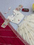 TRADITIONAL COTTON EMBROIDERY CHAIN WORK STITCHED LEHENGA CHOLI WITH DUPATTA PARTY WEAR WHOLESALE PRICE ETHNIC GARMENT (3)