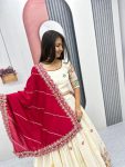 TRADITIONAL COTTON EMBROIDERY CHAIN WORK STITCHED LEHENGA CHOLI WITH DUPATTA PARTY WEAR WHOLESALE PRICE ETHNIC GARMENT (3)