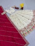 TRADITIONAL COTTON EMBROIDERY CHAIN WORK STITCHED LEHENGA CHOLI WITH DUPATTA PARTY WEAR WHOLESALE PRICE ETHNIC GARMENT (3)