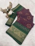 TRADITIONAL DOLA SILK BANDHANI PRINTED JACQUARD WORK SAREE WITH UNSTITCHED BLOUSE PARTY WEAR WHOLESALE PRICE ETHNIC GARMENT (2)