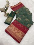 TRADITIONAL DOLA SILK BANDHANI PRINTED JACQUARD WORK SAREE WITH UNSTITCHED BLOUSE PARTY WEAR WHOLESALE PRICE ETHNIC GARMENT (9)