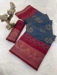 TRADITIONAL DOLA SILK BANDHANI PRINTED JACQUARD WORK SAREE WITH UNSTITCHED BLOUSE PARTY WEAR WHOLESALE PRICE ETHNIC GARMENT (1)
