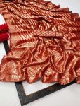 TRADITIONAL LICHI SILK JACQUARD WEAVING WORK SAREE WITH UNSTITCHED BLOUSE PARTY WEAR WHOLESALE PRICE ETHNIC GARMENT (1)