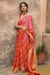 TRADITIONAL LICHI SILK JACQUARD WEAVING WORK SAREE WITH UNSTITCHED BLOUSE PARTY WEAR WHOLESALE PRICE ETHNIC GARMENT (1)