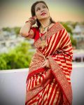 TRADITIONAL LICHI SILK JACQUARD WEAVING WORK SAREE WITH UNSTITCHED BLOUSE PARTY WEAR WHOLESALE PRICE ETHNIC GARMENT (1)