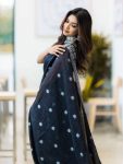 TRADITIONAL LINEN ZARI WEAVING WORK SAREE WITH UNSTITCHED BLOUSE PARTY WEAR WHOLESALE PRICE ETHNIC GARMENT (3)