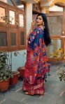 TRADITIONAL MYSORE SILK DIGITAL PRINT WITH JHALAR WORK SAREE WITH UNSTITCHED BLOUSE PARTY WEAR WHOLESALE PRICE ETHNIC GARMENT (1)
