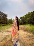 TRADITIONAL MYSORE SILK DIGITAL PRINT WITH JHALAR WORK SAREE WITH UNSTITCHED BLOUSE PARTY WEAR WHOLESALE PRICE ETHNIC GARMENT (8)