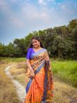 TRADITIONAL MYSORE SILK DIGITAL PRINT WITH JHALAR WORK SAREE WITH UNSTITCHED BLOUSE PARTY WEAR WHOLESALE PRICE ETHNIC GARMENT (8)