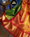 TRADITIONAL SOFT LICHI SILK JACQUARD WORK SAREE WITH UNSTITCHED BLOUSE PARTY WEAR WHOLESALE PRICE ETHNIC GARMENT (7)