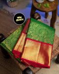 TRADITIONAL SOFT LICHI SILK JACQUARD WORK SAREE WITH UNSTITCHED BLOUSE PARTY WEAR WHOLESALE PRICE ETHNIC GARMENT (7)
