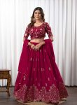 TRADITIONAL STAR GEORGETTE EMBROIDERY SEQUENCE WORK STITCHED LEHENGA CHOLI WITH DUPATTA RANI