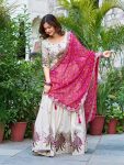 TRADITIONAL TISSUE SILK EMBROIDERY THREAD SEQUENCE WORK LEHENGA CHOLI WITH DUPATTA PARTY WEAR WHOLESALE PRICE ETHNIC GARMENT (3)