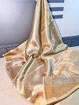 TRADITIONAL TISSUE SILK WEAVING ZARI WORK SAREE WITH UNSTITCHED BLOUSE PARTY WEAR WHOLESALE PRICE ETHNIC GARMENT (6)