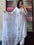 TRANDING VISCOSE CHANDERI EMBROIDERY WORK TOP BOTTOM WITH DUPATTA FESTIVE WEAR WHOLESALE PRICE ETHNIC GARMENT (3)