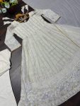 TRENDING BLOOMING GEORGETTE EMBROIDERY THREAD SEQUENCE WORK ANARKALI GOWN BOTTOM WITH DUPATTA PARTY WEAR WHOLESALE PRICE ETHNIC GARMENT (5)