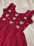 TRENDING BLOOMING GEORGETTE THREAD SEQUENCE EMBROIDERY WORK ONLY GOWN PARTY WEAR WHOLESALE PRICE ETHNIC GARMENT (13)