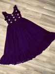 TRENDING BLOOMING GEORGETTE THREAD SEQUENCE EMBROIDERY WORK ONLY GOWN PARTY WEAR WHOLESALE PRICE ETHNIC GARMENT (8)