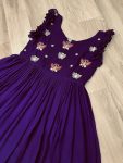 TRENDING BLOOMING GEORGETTE THREAD SEQUENCE EMBROIDERY WORK ONLY GOWN PARTY WEAR WHOLESALE PRICE ETHNIC GARMENT (8)