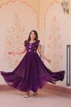 TRENDING BLOOMING GEORGETTE THREAD SEQUENCE EMBROIDERY WORK ONLY GOWN PARTY WEAR WHOLESALE PRICE ETHNIC GARMENT (8)