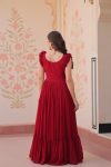TRENDING BLOOMING GEORGETTE THREAD SEQUENCE EMBROIDERY WORK ONLY GOWN PARTY WEAR WHOLESALE PRICE ETHNIC GARMENT (13)
