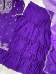 TRENDING CHINON CODING SEQUENCE EMBROIDERY WORK TOP LEHENGA WITH DUPATTA PARTY WEAR WHOLESALE PRICE ETHNIC GARMENT (6)