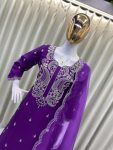 TRENDING CHINON CODING SEQUENCE EMBROIDERY WORK TOP LEHENGA WITH DUPATTA PARTY WEAR WHOLESALE PRICE ETHNIC GARMENT (6)