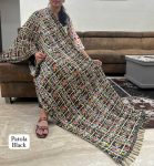 TRENDING CHINON CRUSH PATOLA PRINTED JHALAR LACE WORK ONLY DUPATTA BLACK