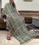 TRENDING CHINON CRUSH PATOLA PRINTED JHALAR LACE WORK ONLY DUPATTA GREEN