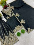 TRENDING CHINON SILK EMBROIDERY WORK TOP PALAZZO WITH DUPATTA FESTIVE WEAR WHOLESALE PRICE ETHNIC GARMENT (2)