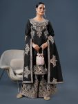 TRENDING CHINON SILK EMBROIDERY WORK TOP PALAZZO WITH DUPATTA FESTIVE WEAR WHOLESALE PRICE ETHNIC GARMENT (2)