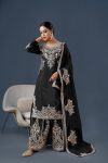 TRENDING CHINON SILK EMBROIDERY WORK TOP PALAZZO WITH DUPATTA FESTIVE WEAR WHOLESALE PRICE ETHNIC GARMENT (2)