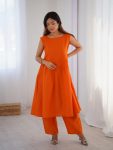 TRENDING COTTON SLUB PLAIN TOP PENT SET PARTY WEAR WHOLESALE PRICE ETHNIC GARMENT (3)