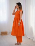 TRENDING COTTON SLUB PLAIN TOP PENT SET PARTY WEAR WHOLESALE PRICE ETHNIC GARMENT (3)