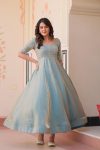 TRENDING FENDY SILK BEADS EMBROIDERY WORK ONLY GOWN PARTY WEAR WHOLESALE PRICE ETHNIC GARMENT (3)