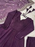 TRENDING FENDY SILK PLAIN GOWN BOTTOM WITH EMBROIDERY WORK DUPATTA PARTY WEAR WHOLESALE PRICE ETHNIC GARMENT (6)