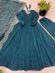 TRENDING FENDY SILK PLAIN GOWN BOTTOM WITH EMBROIDERY WORK DUPATTA PARTY WEAR WHOLESALE PRICE ETHNIC GARMENT (4)