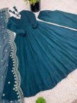 TRENDING FENDY SILK PLAIN GOWN BOTTOM WITH EMBROIDERY WORK DUPATTA PARTY WEAR WHOLESALE PRICE ETHNIC GARMENT (4)
