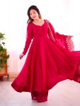 TRENDING FENDY SILK PLAIN GOWN BOTTOM WITH EMBROIDERY WORK DUPATTA PARTY WEAR WHOLESALE PRICE ETHNIC GARMENT (5)