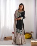 TRENDING GEORGETTE EMBROIDERY CODING SEQUENCE WORK TOP SHARARA WITH DUPATTA PARTY WEAR WHOLESALE PRICE ETHNIC GARMENT (6)