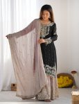 TRENDING GEORGETTE EMBROIDERY CODING SEQUENCE WORK TOP SHARARA WITH DUPATTA PARTY WEAR WHOLESALE PRICE ETHNIC GARMENT (6)