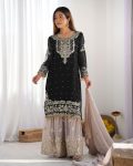 TRENDING GEORGETTE EMBROIDERY CODING SEQUENCE WORK TOP SHARARA WITH DUPATTA PARTY WEAR WHOLESALE PRICE ETHNIC GARMENT (6)