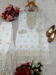 TRENDING GEORGETTE EMBROIDERY SEQUENCE WORK TOP SHARARA WITH DUPATTA FESTIVE WEAR WHOLESALE PRICE ETHNIC GARMENT (2)
