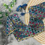 TRENDING GEORGETTE MULTI SEQUENCE VELVET LACE WORK READY TO WEAR BLOUSE PARTY WEAR WHOLESALE PRICE ETHNIC GARMENT (1)