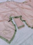 TRENDING GEORGETTE READYMADE LACE HANDWORK SAREE WITH UNSTITCHED BLOUSE PARTY WEAR WHOLESALE PRICE ETHNIC GARMENT (3)