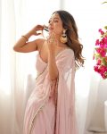 TRENDING GEORGETTE READYMADE LACE HANDWORK SAREE WITH UNSTITCHED BLOUSE PARTY WEAR WHOLESALE PRICE ETHNIC GARMENT (3)